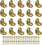 heyous 20PCS Furniture Corner Brace Hooks Fasteners Mini Brackets Gold Iron Wall Mount