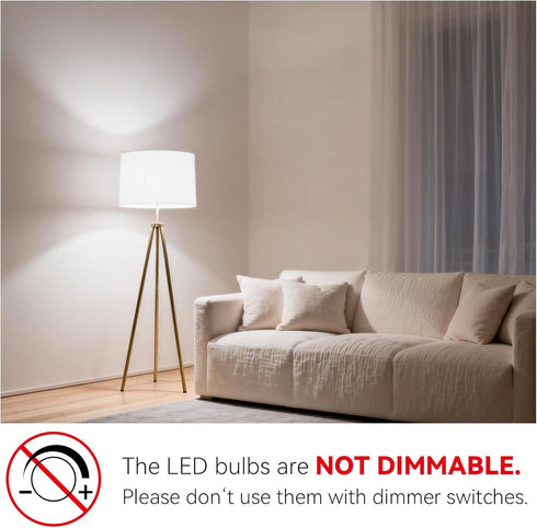6 Pack Bulbs 60 4000K A19, 9W, E26 800 Lightbulbs Non-Dimmable, TJOY LED Light Watt Equivalent, Natural White Efficient