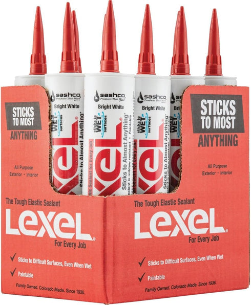 Sashco 13030 10.5oz Sashco Sealants White Lexel Adhesive Caulk, 10.5-Ounce by Sashco