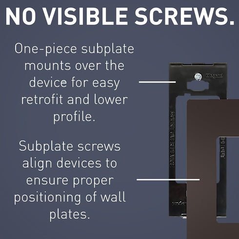 Legrand radiant RWP26DBCC6 Screwless Wall Plates, 1 Gang, Decorator Rocker GFCI Cover, Dark Bronze, 1 Count