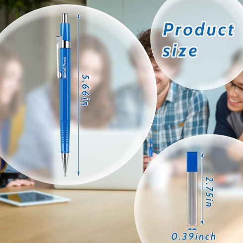 Outus 8 Pieces Mechanical Pencil Metal Retractable Automatic Drafting Pencils Refills for Writing Drawing Signature Sketching Illustration (Blue,0.7 mm) by Outus