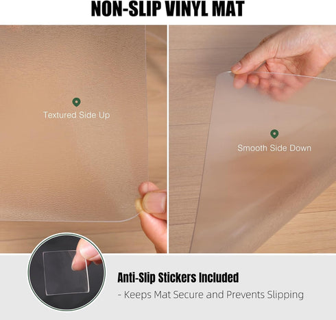 60"x75" Chair Mat for Hard Floors, tixpol Office Chair Mat for Hardwood Floor, Non-Slip Plastic Floor Mat for Chairs