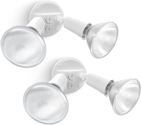 LUTEC 2 Pack Adjustable Twin Par Holder Outdoor Flood Lights, Switch Controlled