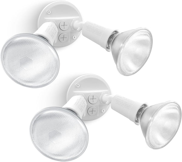 LUTEC 2 Pack Adjustable Twin Par Holder Outdoor Flood Lights, Switch Controlled