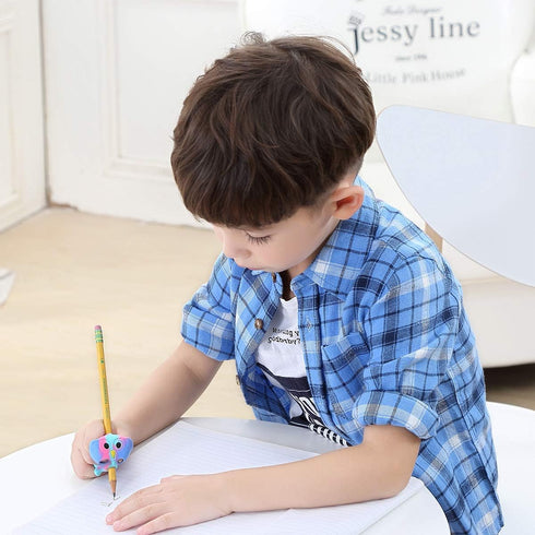 Firesara Training Grips, Original Owl Three Fingers Fixed Pencil Correction Grips for Kids Handwriting Posture (6PCS)