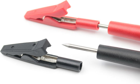 10Pcs Insulated Safety Multimeter Test Leads Red and Black with Mini Alligator Clips for 2mm Banana Plug Connector