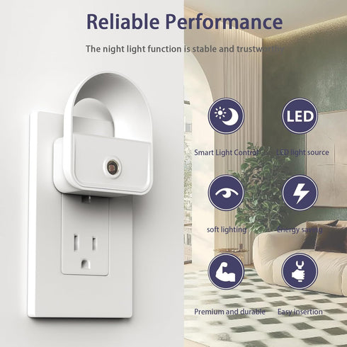 YRWXZYO 6 Pack Night Light Plug in, LED Nightlights with Smart Dusk to Dawn Nightlight, Plug into Wall Nightlights