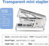 Mini Stapler with Staples, Small Transparent Stapler, 25 Sheet Capacity, Includes 640 Staples, Easy to Carry