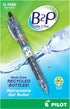 Pilot B2P Retractable Gel Pens, Fine Point 0.7 mm, 89% Recycled, Translucent Barrel, Pack of 12