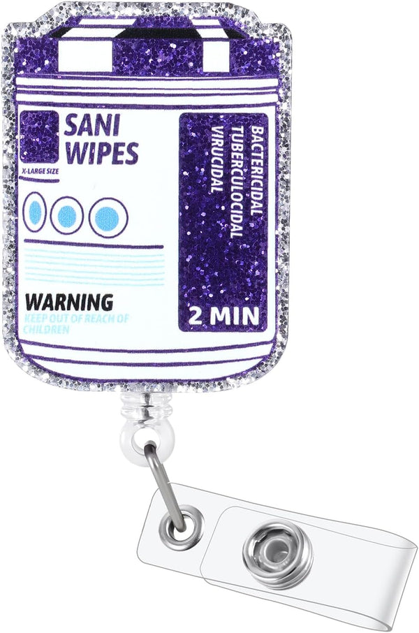 Funny Nurse Badge Reel Buddy, Work ID Badge Holder with Retractable Clip,