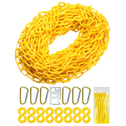 INPARALLUV Yellow Plastic Chain - 50 32 65 Feet Plastic Safety Barrier Chain