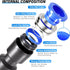 TAILONZ PNEUMATIC Blue Straight Reducing 1/2" Tube OD x 1/4" Tube OD Push to Connect Fittings
