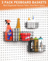 INCLY 1/4" Extra Thick Pegboard Accessories Kit, 100PCS Heavy Duty Metal Hooks & Baskets for Garage Organizer