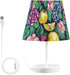 3 ALAZA Bedside Lamp Tropical Fruit Rose Apple Table Lamp for Bedroom Desk Lamp with USB Port LED Nightstand Color