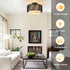 12'' Fixture,2-Tier SineRise Rattan Flush Mount Ceiling Light Drum Hand-Woven Boho Flush Mount Ceiling Light,Farmhouse