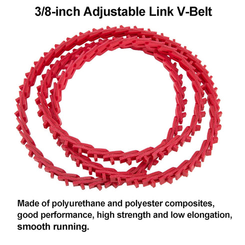 KAKO Link V Belt, 3/8" Power Twist V Belt 5 Feet, Adjustable Link V-Belt Drive Belt for Lathes and Drill Press