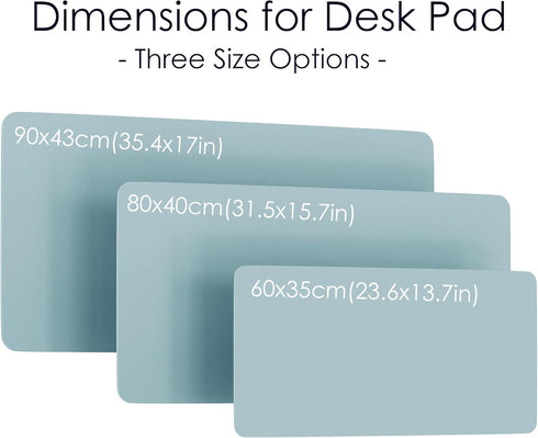 WAYBER Leather Desk Pad Protector, Waterproof Mouse Pad, PU Desk Mat for Office/Home, Light Blue/Silver, 31.5x15.7in