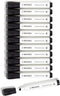 U Brands Set of 12 Fine Tip Dry Erase Markers with Eraser, Low Odor, Black, Chisel Tip Whiteboard Markers