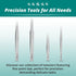 Excelta Ultra-Precision Tweezers, Professional Straight Tapered Flat Point, 4.75" Length, 0.059” Wide, Anti-Magnetic