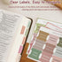 Ceemiaa Boho Bible Index Tabs for Men & Women Laminated Large Print Scripture Tabs for Study Bible, Easy Navigation