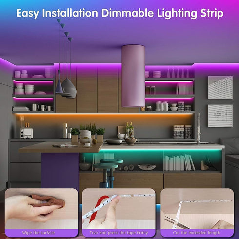50ft 23keys Tenmiro Led Strip Lights, Tenmiro Smart Led Lights Strip Music Sync Color Changing Lights App Control
