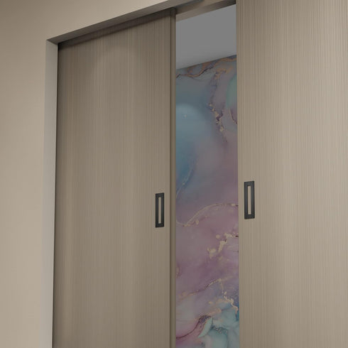 HRX STQ 2 Pack Sliding Aluminium Barn Door Handle, Self-Adhesive Edge for Pocket Closet Doors