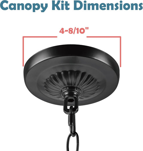 Aspen Creative 21519-11, 6 4-3/4" 1" Transitional Chandelier & Light Fixture Canopy Kit w/Collar Loop & Ft. Chain