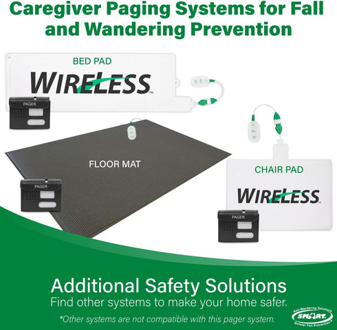 Smart Caregiver Wireless Motion Sensor Alarm System with Pager for Fall Prevention, 300' Range
