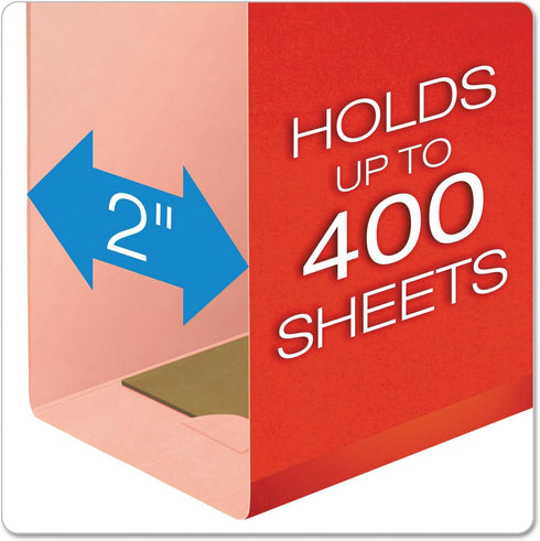 Pendaflex Extra Capacity Hanging File Folders, Legal Size, 2" Expansion, Red, 1/5 Cut, 25/BX (4153x2 RED)