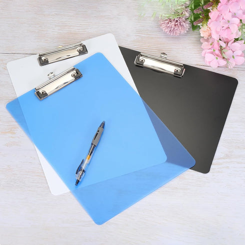 PATIKIL 12.4 x 8.86 Inch Clipboard Landscape, 2 Pack A4 Plastic Office Clipboards for Drawing and Sketching, Black