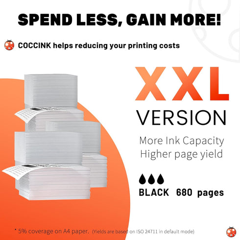 COCCINK 240XXL PG-240XL Black Ink Cartridge for Canon Pixma MG3520 MG3600 MG3120 (1 Black)