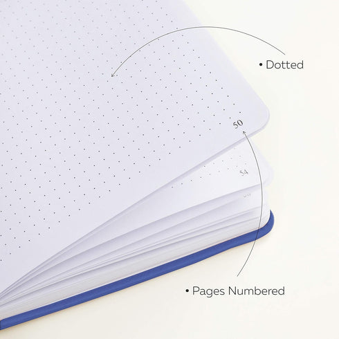Clever Fox Dotted Notebook, Hard Cover Journal with Thick 120g Paper, 5'' x 8.25'', Royal Blue