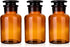 3 Pack 125ml Lab Glass Reagent Bottle, Wide Mouth Clear Glass Storage Bottle with Ground Stopper