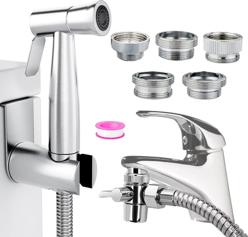Bidet Stainless Steel Hand Shower, Kitchen Bathroom Pet Bathing Shower Head with