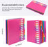 Edufun 24 Pockets Expanding File Organizer, Accordion Folder in Rose Pink