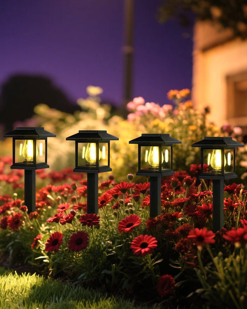 Albelt 2 Pack Solar Pathyway Lights Outdoor, Waterproof Solar Garden Lights with Auto On/Off, Landscape Lighting