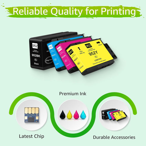 Greencycle 952XL Ink Cartridges Combo Pack Replacement for HP 952 XL for OfficeJet Pro 8710 8720