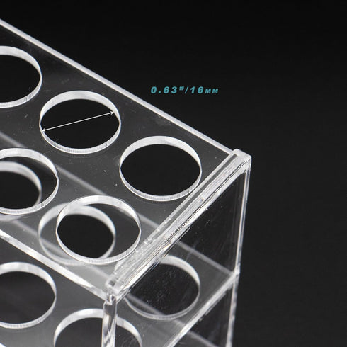 Acrylic Test Tube Holder Rack, 2x6 Wells, 12 Sockets for 10ML Test Tubes, Clear Acrylic Lab Stand