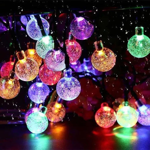 Solar String Lights Outdoor 100 Led 40 Feet Crystal Globe Lights with