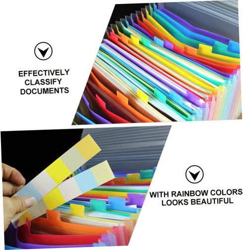 Pockets Expanding File Folder Organizer, Rainbow Multi Letter Size Accordion Document Holder for Home, Office, School