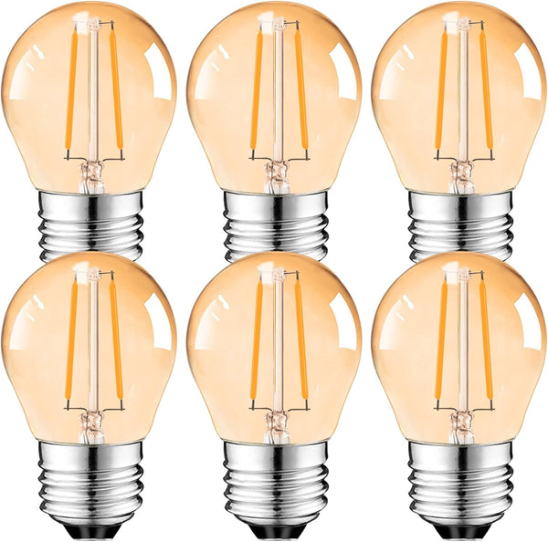 Suncan G14 2W Low Wattage Led Bulb E26, Amber G45 Edison Mini Light
