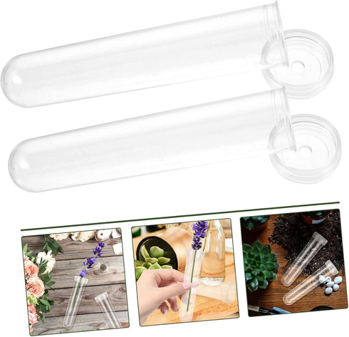 50pcs Wakauto Transparent Flower Tubes for Fresh Flowers Practical Floral Water Containers Height for Roses Carnations