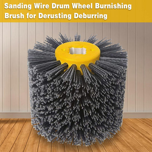 Abrasive Nylon Wire Drawing Wheel Drum Brushes, 320 Grit 120x100mm Polishing Brush