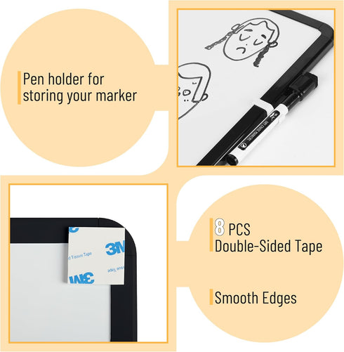 Mr. Pen Dry Erase Board, 18” x 24” with Black Marker, Black Frame, Magnetic Whiteboard for Wall