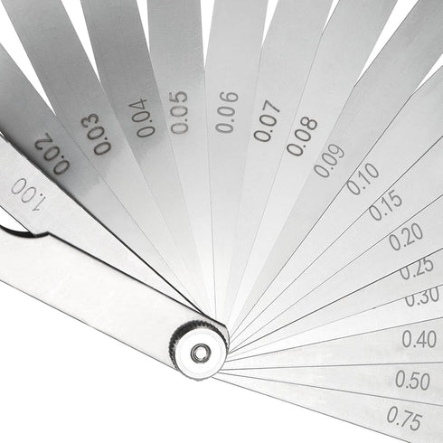 Metric Feeler Gauge Gap Measurement Tool, 12-inch Long 17 Blades 0.02-1.00mm Thickness