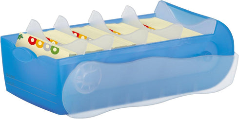 HAN 997-643, A7, Croco Flashcard Index Box. for Learning Vocabulary in an Ingeniously Simple Way, Translucent Blue