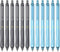 ParKoo Gel Pens Set, 12 Pcs, 0.5mm Fine Point, 6 Black/6 Blue Ink, Quick Dry, Click Silent Pens for Notetaking