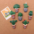 Ornerx Decorative Cactus Push Pins Resin Thumbtacks for Cork 7 Count