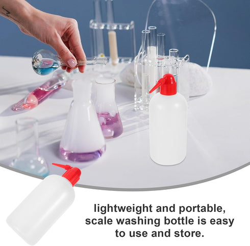 SILENRADAWN 2pcs 500Ml Laboratory Narrow Mouth Wash Bottles with Scale, Portable Plastic Pointed Spout Cleaning Bottles