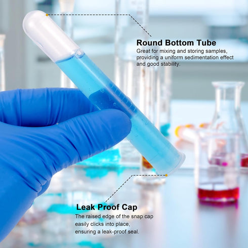 jiwu 28 pcs Centrifuge Tubes, 1/2 oz Test Tubes with Caps and Rack (10 * 50 ml and 18 * 15 ml)